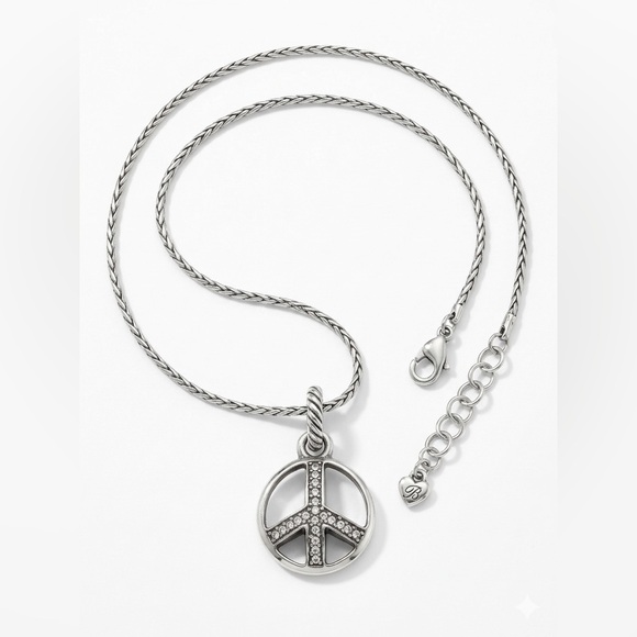 Brighton Jewelry - Brighton Peace Sign Crystal Pendant Necklace